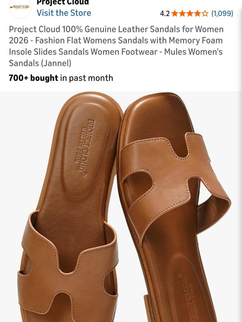 Project Cloud Tan Slide Sandals for Women - Picture 7 of 12